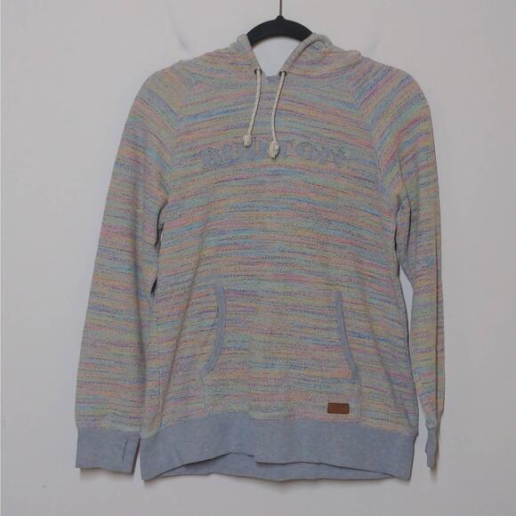 Burton Womens Hoodie Sweatshirt Blue Multicolor Rainbow Long Sleeve Drawstring M - Picture 11 of 11